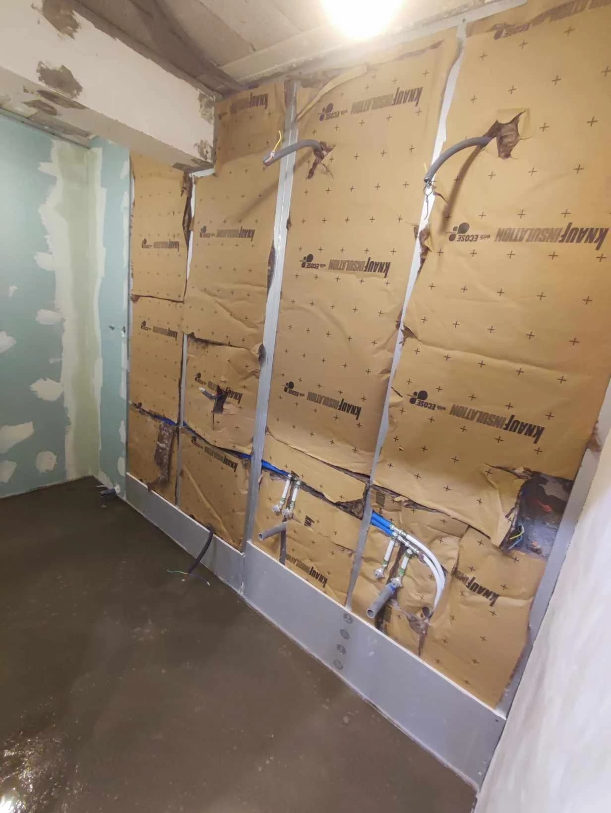 Ragréage par dessus le nouveau complexe XPS/chappe