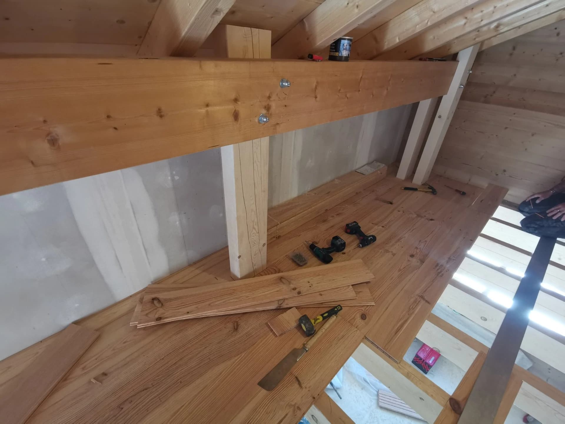 Pose du parquet massif