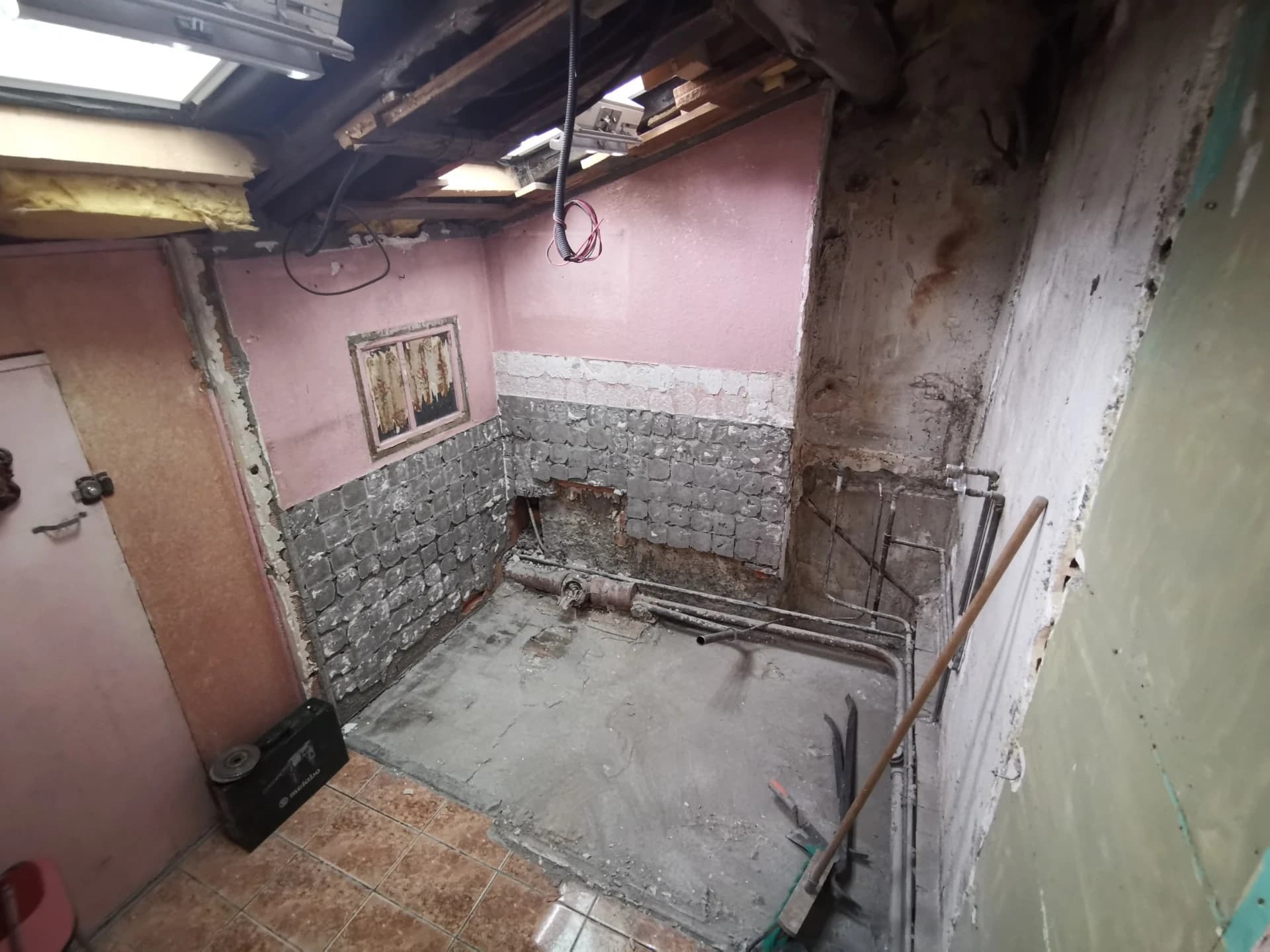 Dépose de l'ancien carrelage