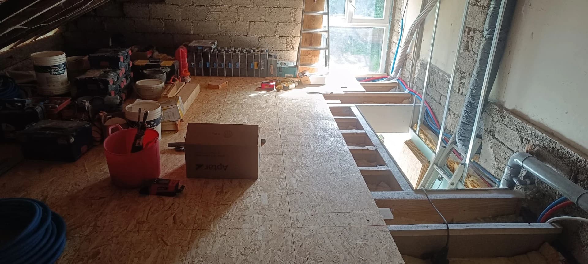 Pose du plancher OSB