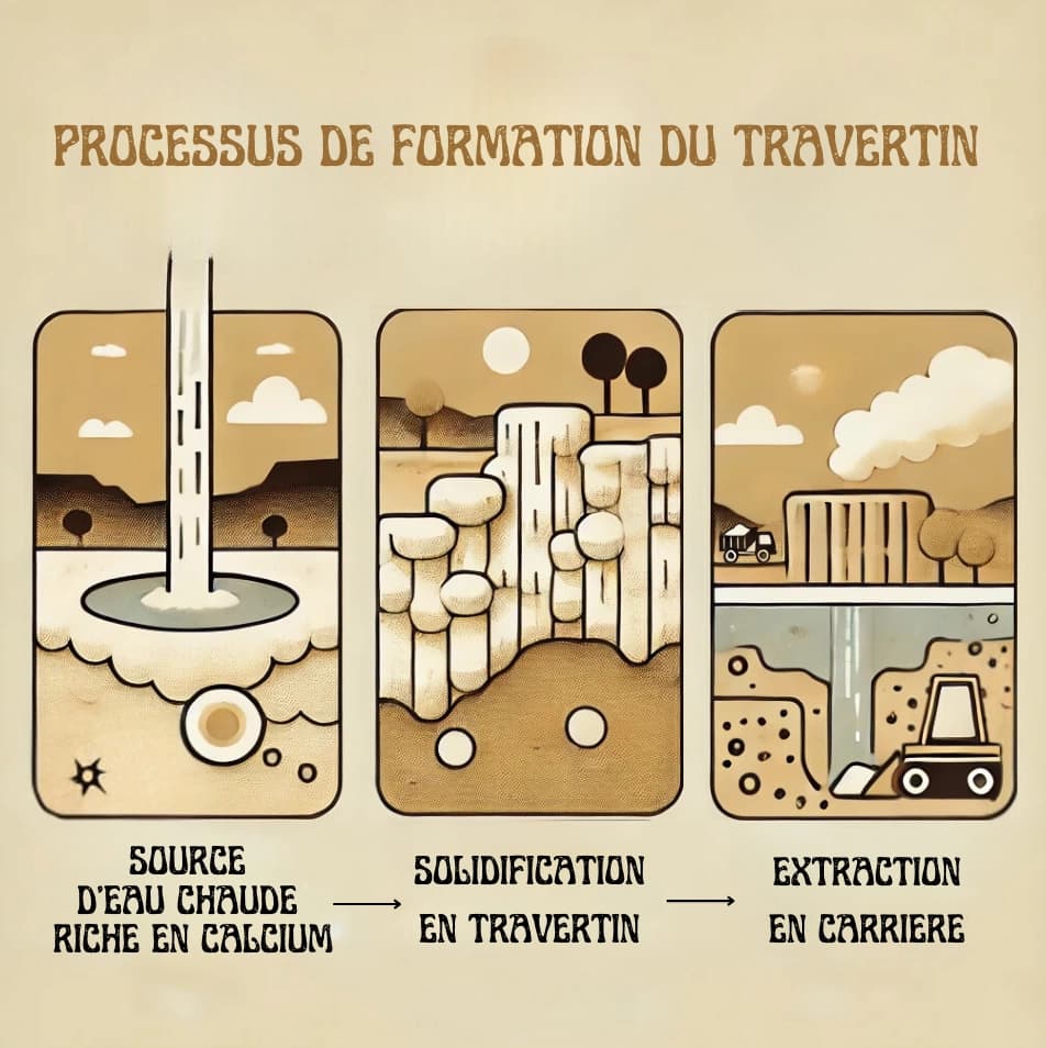 Processus de formation du Travertin